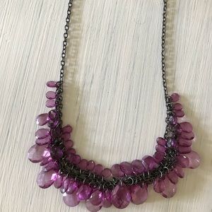 Purple teardrop necklace